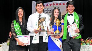 Mr. and Ms. HPY (white sash) along with the Runners-Up (green sash)